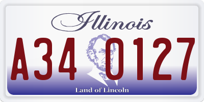 IL license plate A340127