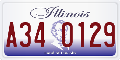 IL license plate A340129