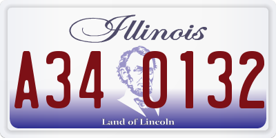 IL license plate A340132