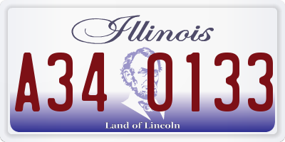 IL license plate A340133