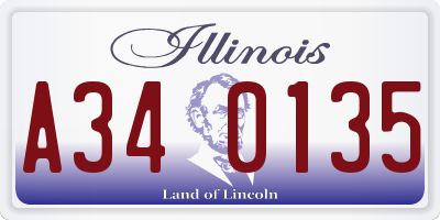 IL license plate A340135