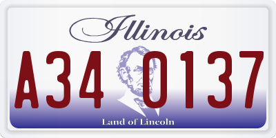 IL license plate A340137