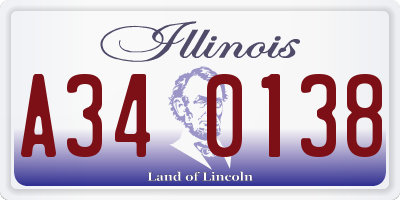IL license plate A340138
