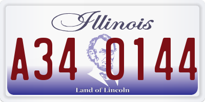 IL license plate A340144