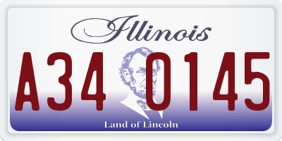 IL license plate A340145