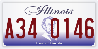 IL license plate A340146