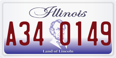 IL license plate A340149