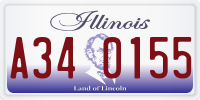 IL license plate A340155