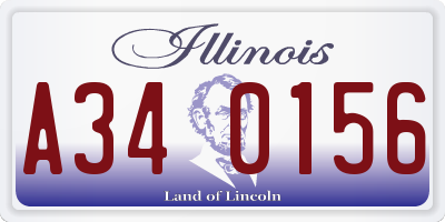IL license plate A340156