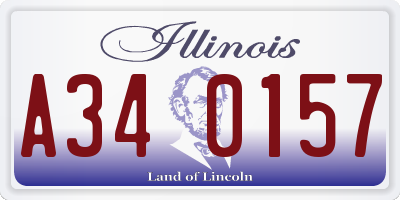 IL license plate A340157