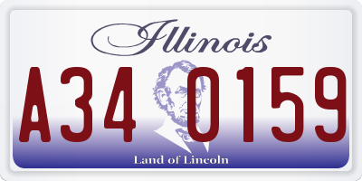 IL license plate A340159