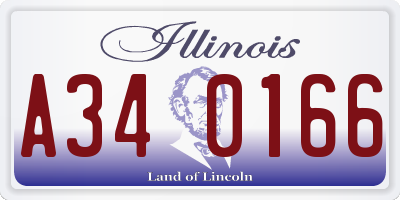IL license plate A340166