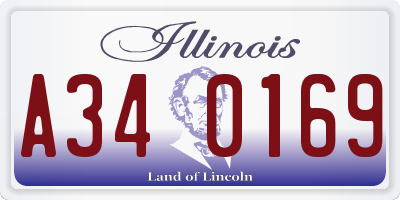 IL license plate A340169