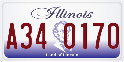 IL license plate A340170