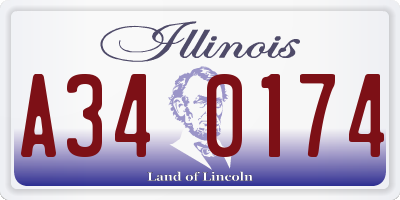 IL license plate A340174