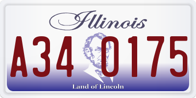IL license plate A340175