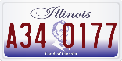 IL license plate A340177