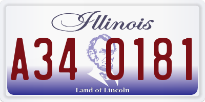 IL license plate A340181