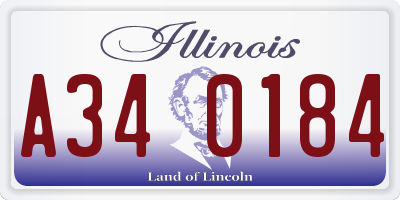IL license plate A340184