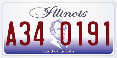 IL license plate A340191