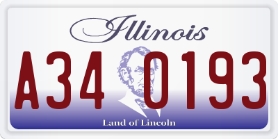 IL license plate A340193