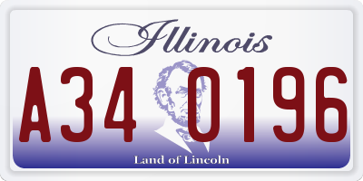 IL license plate A340196