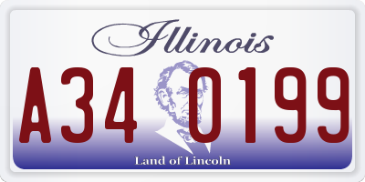 IL license plate A340199