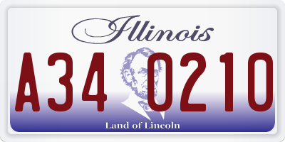 IL license plate A340210