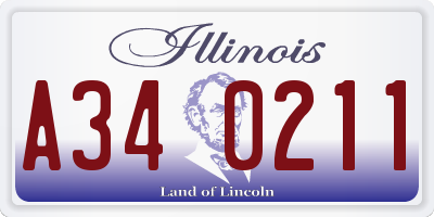 IL license plate A340211