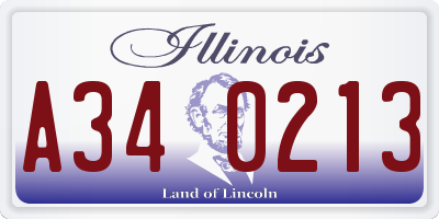IL license plate A340213