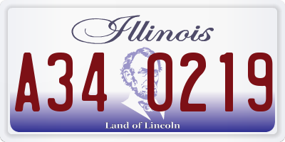 IL license plate A340219