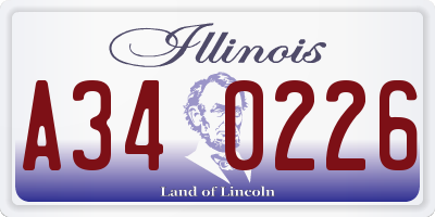 IL license plate A340226
