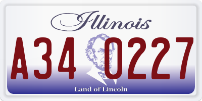 IL license plate A340227
