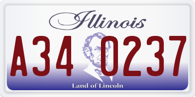 IL license plate A340237