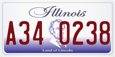 IL license plate A340238