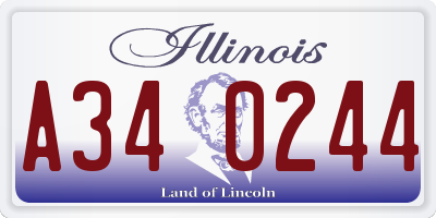 IL license plate A340244