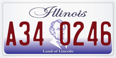 IL license plate A340246