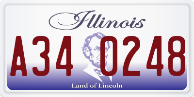 IL license plate A340248