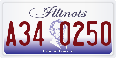 IL license plate A340250