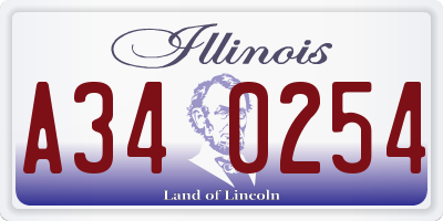 IL license plate A340254
