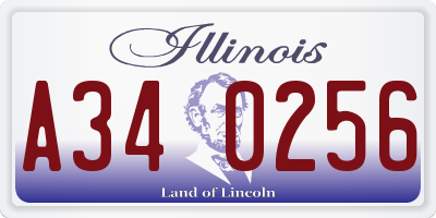 IL license plate A340256