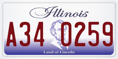IL license plate A340259