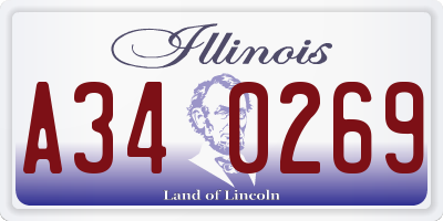 IL license plate A340269