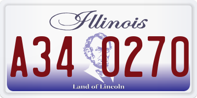 IL license plate A340270