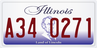 IL license plate A340271