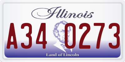 IL license plate A340273