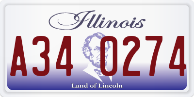 IL license plate A340274
