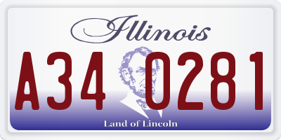 IL license plate A340281