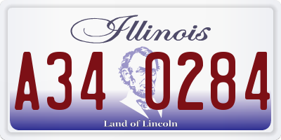 IL license plate A340284