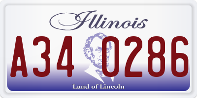 IL license plate A340286